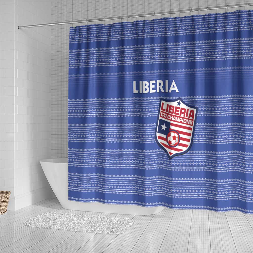 Liberia Football Shower Curtain Women Blue Jersey - Wonder Print Shop