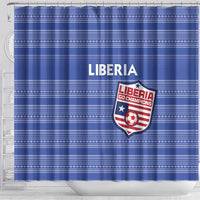 Liberia Football Shower Curtain Women Blue Jersey - Wonder Print Shop
