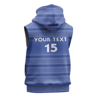 Custom Liberia Football Sleeveless Hoodie Women Blue Jersey - Wonder Print Shop