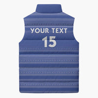 Custom Liberia Football Sleeveless Puffer Jacket Women Blue Jersey - Wonder Print Shop