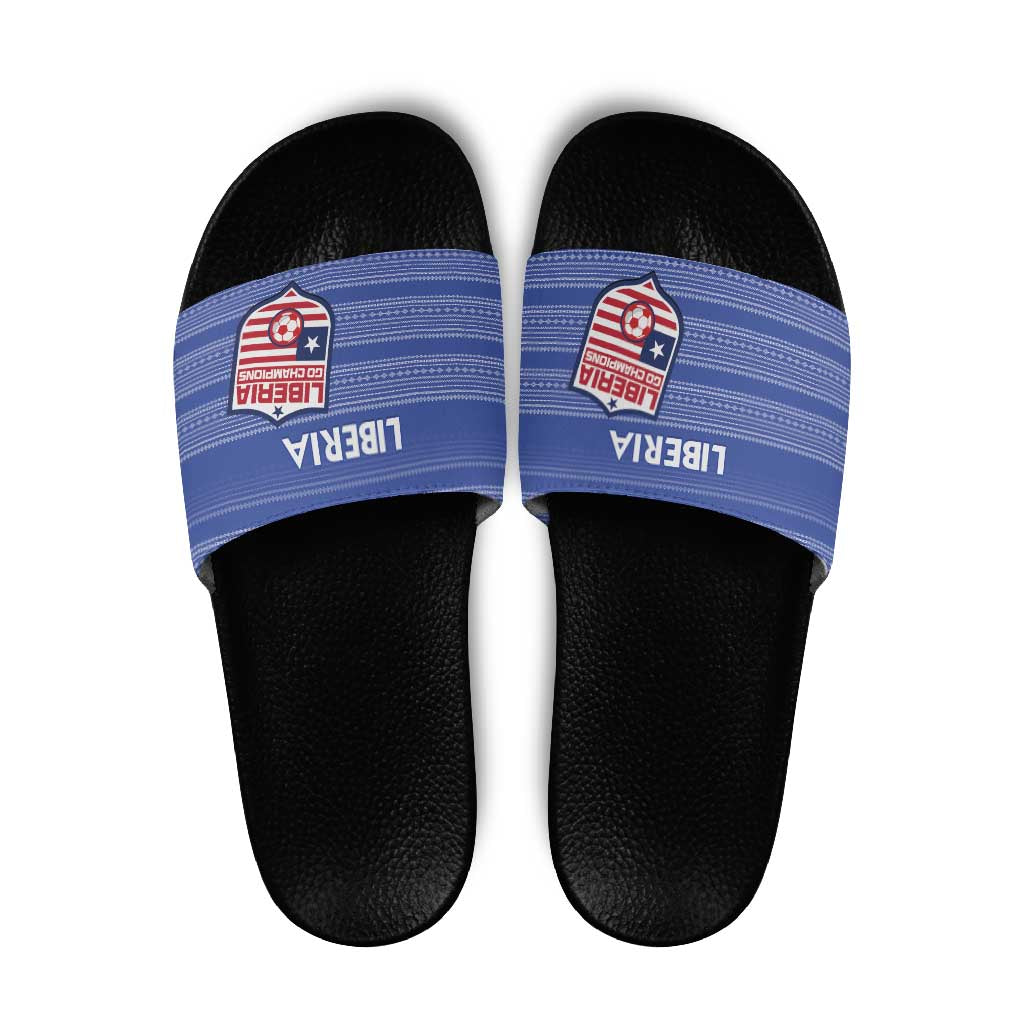 Liberia Football Slide Sandals Women Blue Jersey - Wonder Print Shop