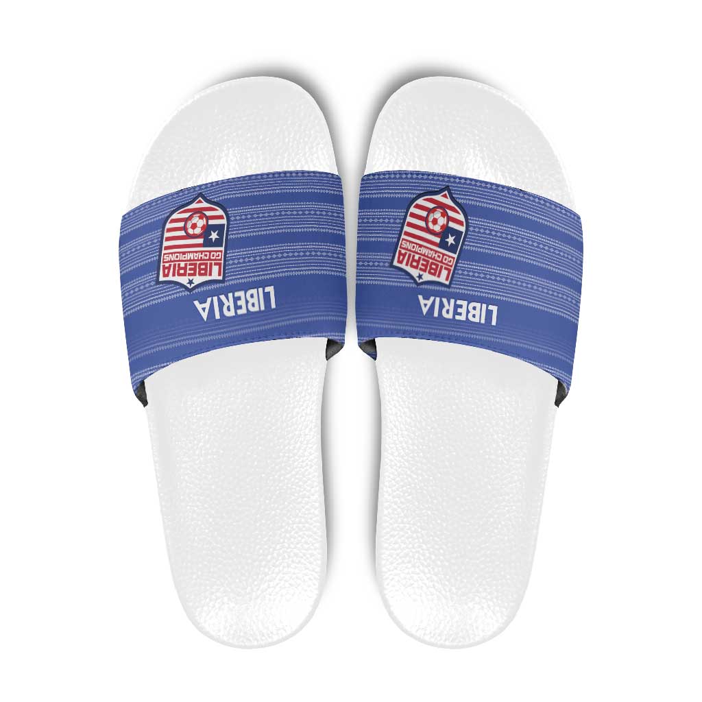 Liberia Football Slide Sandals Women Blue Jersey - Wonder Print Shop