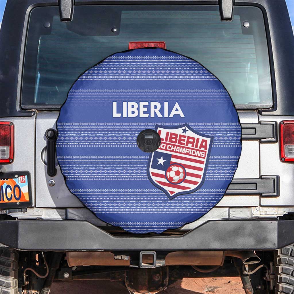 Liberia Football Spare Tire Cover Women Blue Jersey - Wonder Print Shop