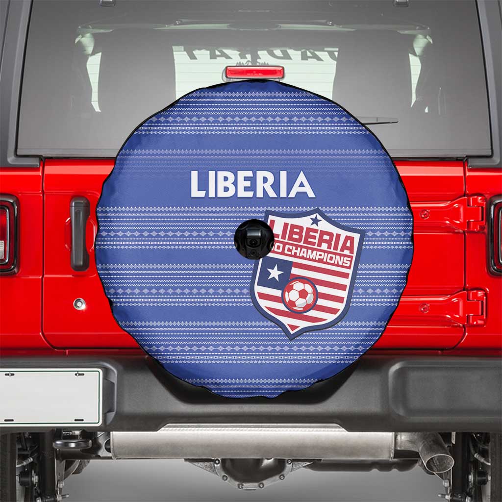 Liberia Football Spare Tire Cover Women Blue Jersey - Wonder Print Shop