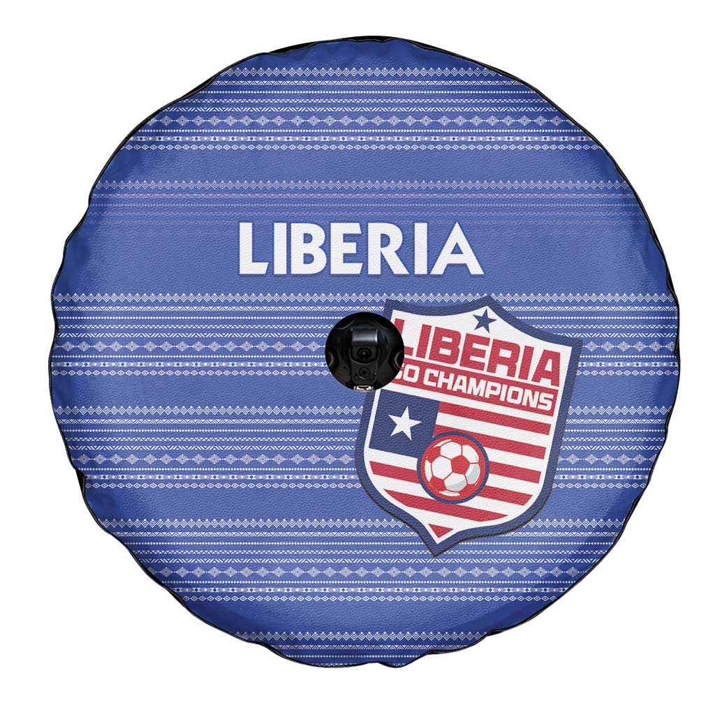 Liberia Football Spare Tire Cover Women Blue Jersey - Wonder Print Shop