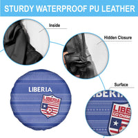 Liberia Football Spare Tire Cover Women Blue Jersey - Wonder Print Shop
