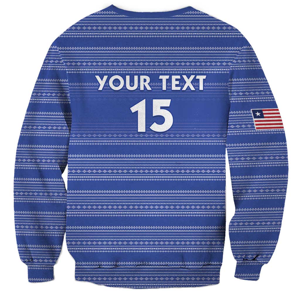 Custom Liberia Football Sweatshirt Women Blue Jersey - Wonder Print Shop