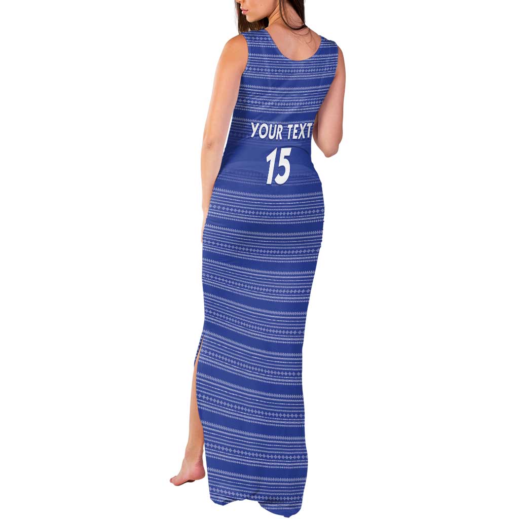 Custom Liberia Football Tank Maxi Dress Women Blue Jersey - Wonder Print Shop