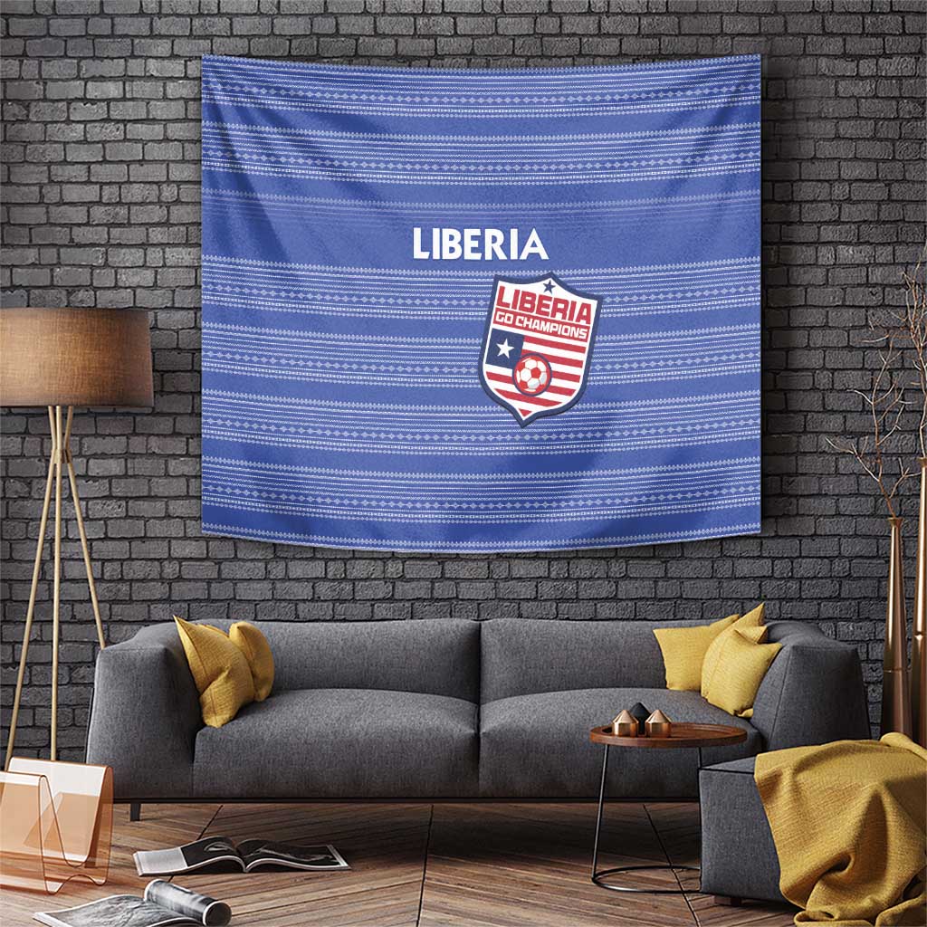 Liberia Football Tapestry Women Blue Jersey - Wonder Print Shop