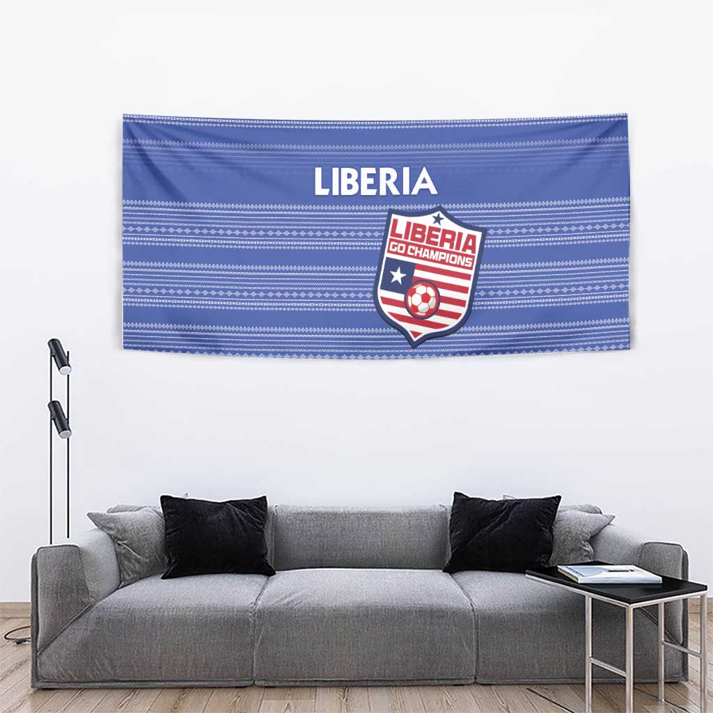 Liberia Football Tapestry Women Blue Jersey - Wonder Print Shop