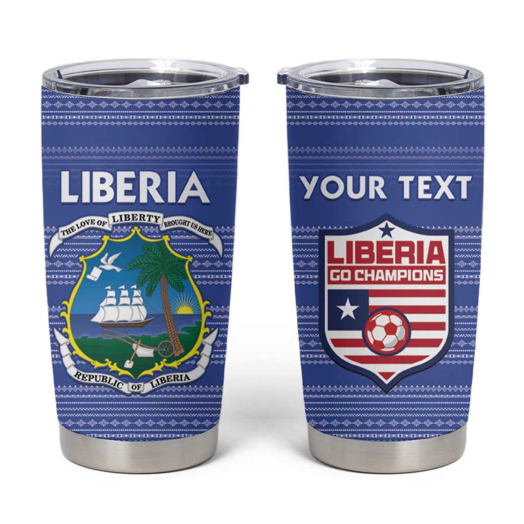Custom Liberia Football Tumbler Cup Women Blue Jersey - Wonder Print Shop