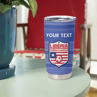 Custom Liberia Football Tumbler Cup Women Blue Jersey - Wonder Print Shop