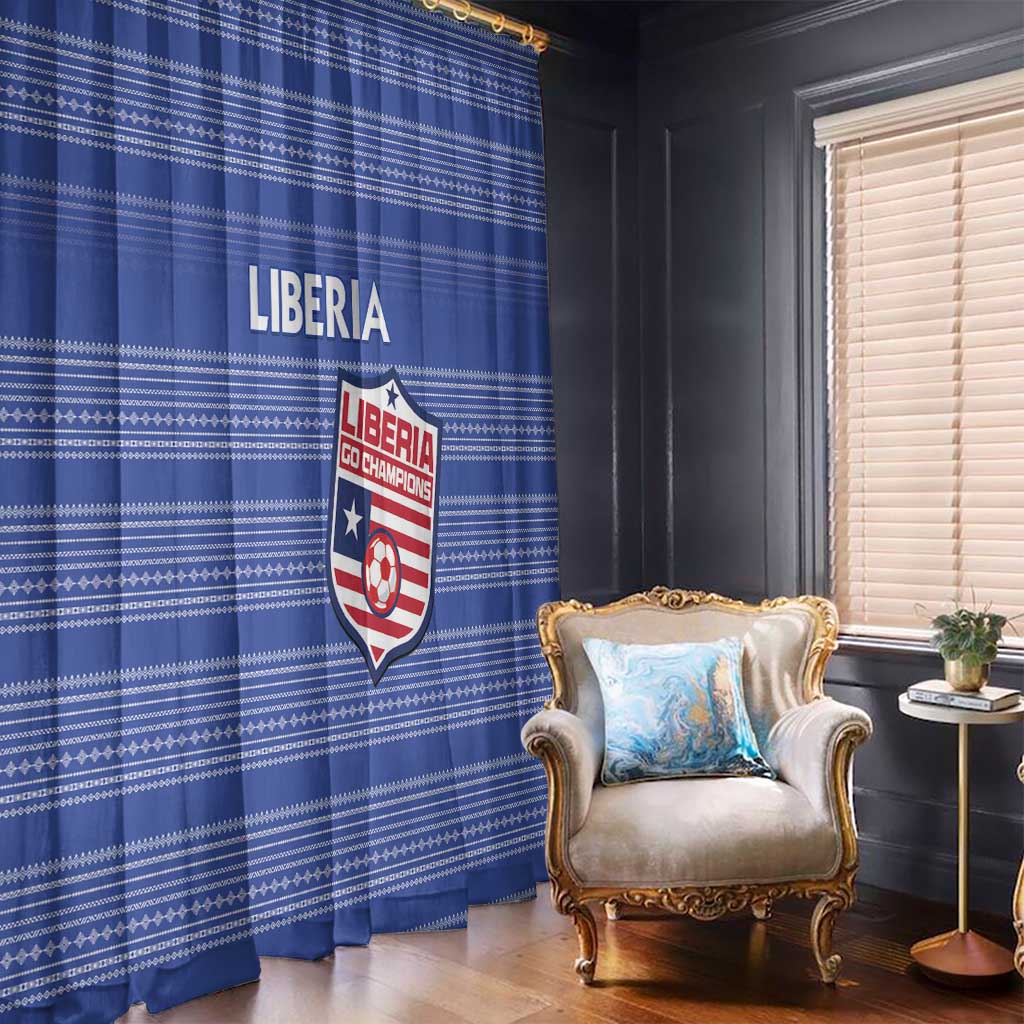 Liberia Football Window Curtain Women Blue Jersey - Wonder Print Shop