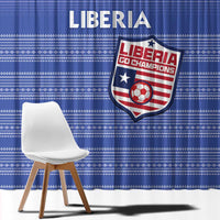 Liberia Football Window Curtain Women Blue Jersey - Wonder Print Shop