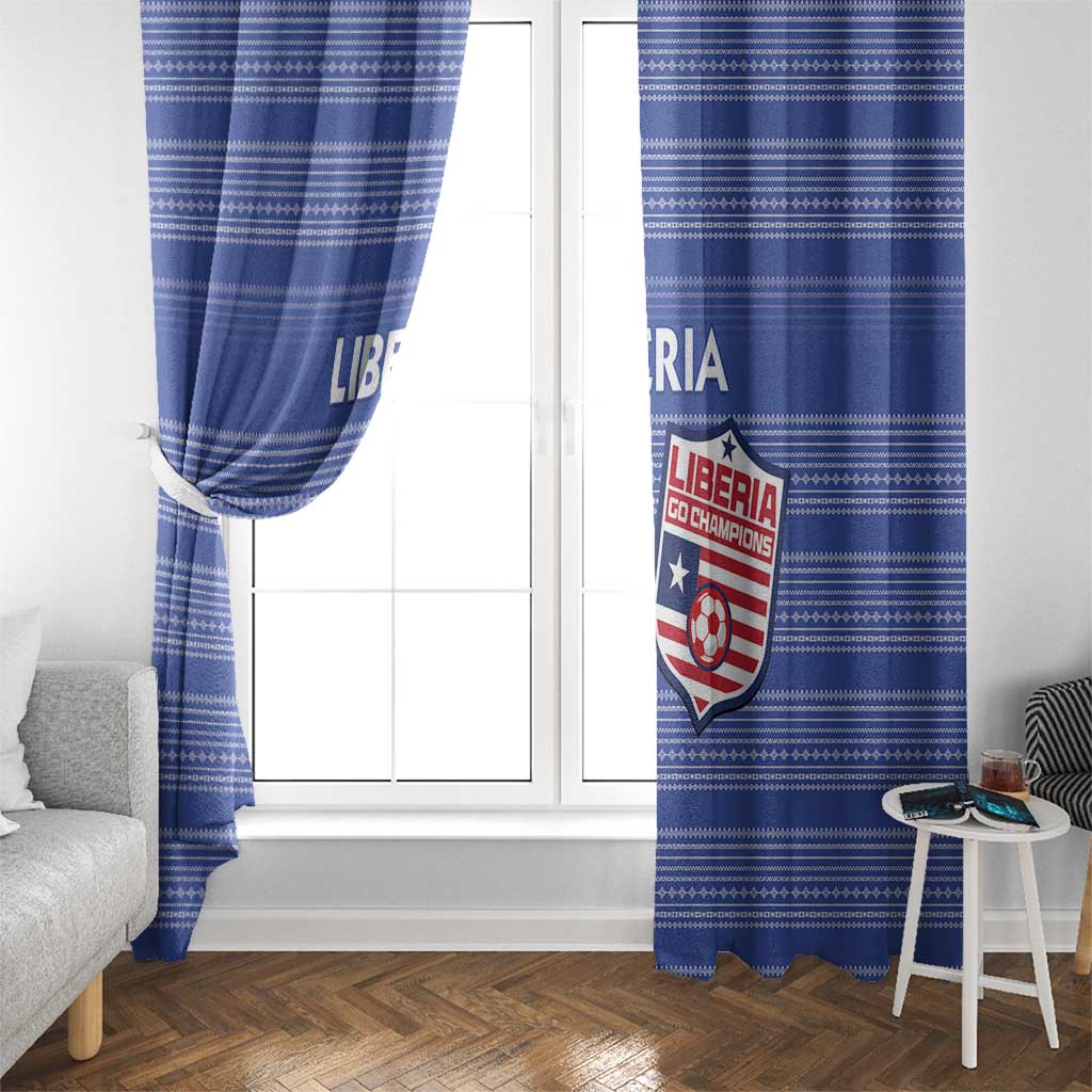 Liberia Football Window Curtain Women Blue Jersey - Wonder Print Shop