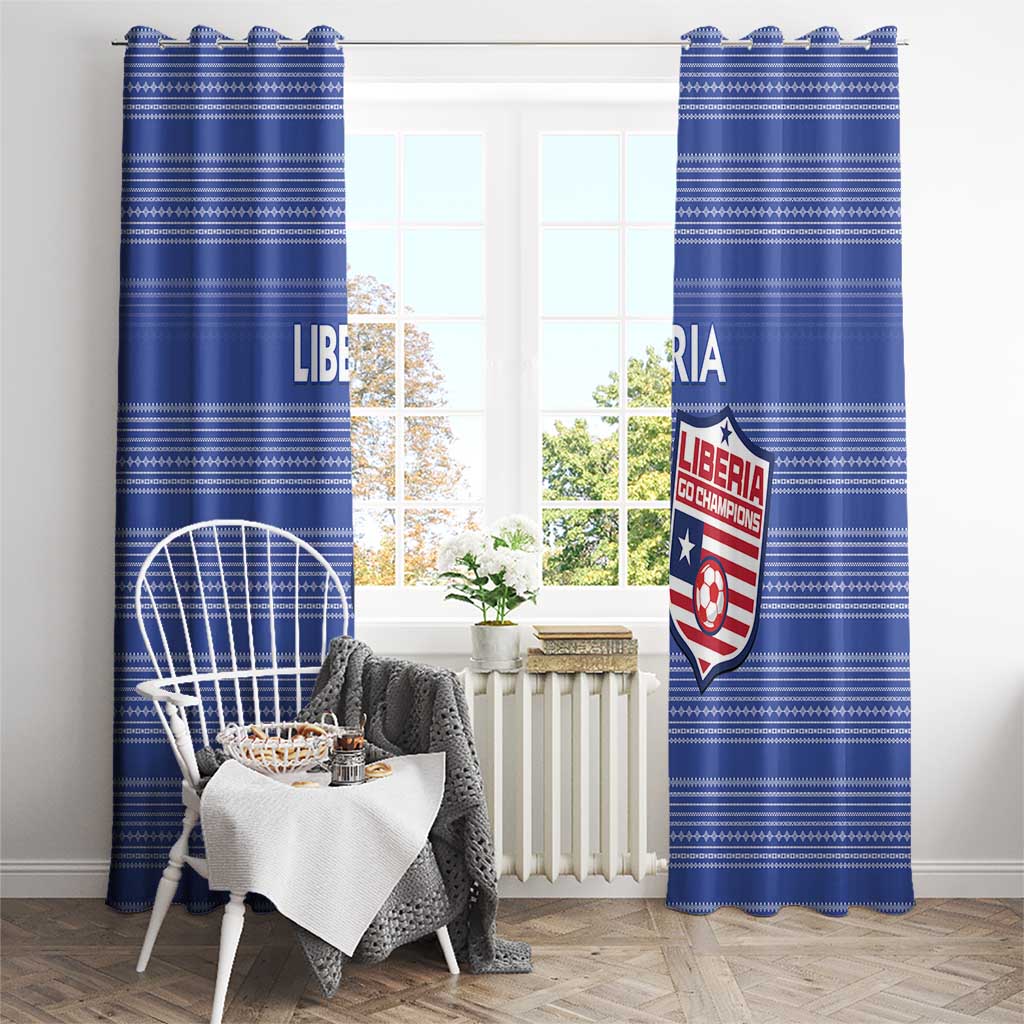 Liberia Football Window Curtain Women Blue Jersey - Wonder Print Shop