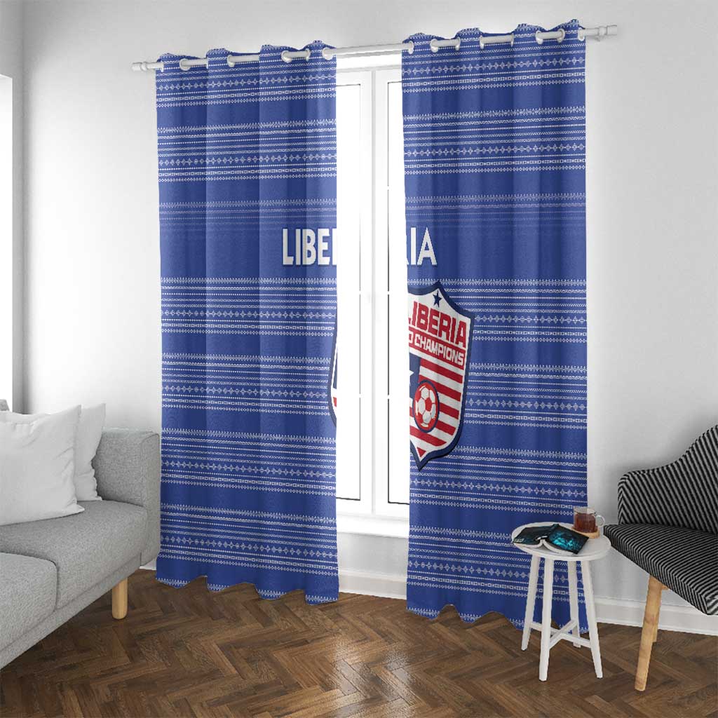 Liberia Football Window Curtain Women Blue Jersey - Wonder Print Shop