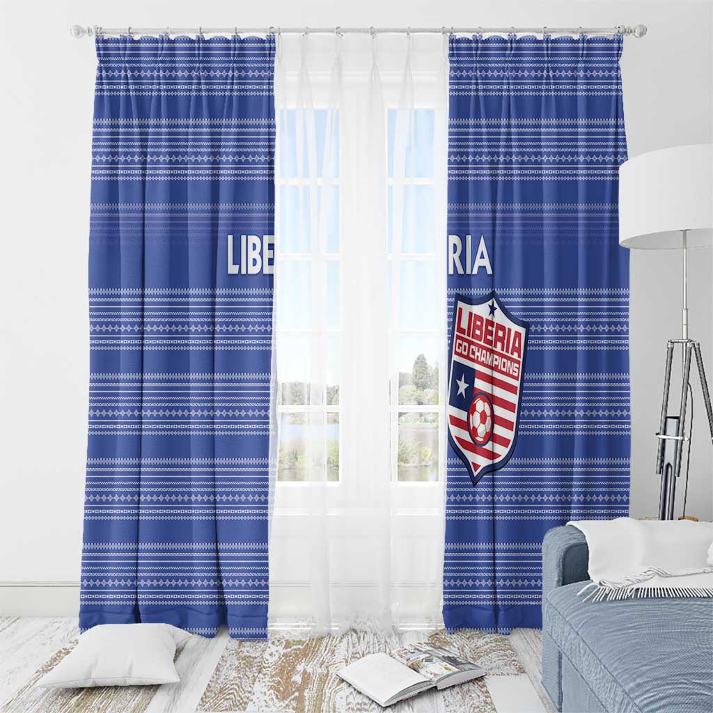 Liberia Football Window Curtain Women Blue Jersey - Wonder Print Shop