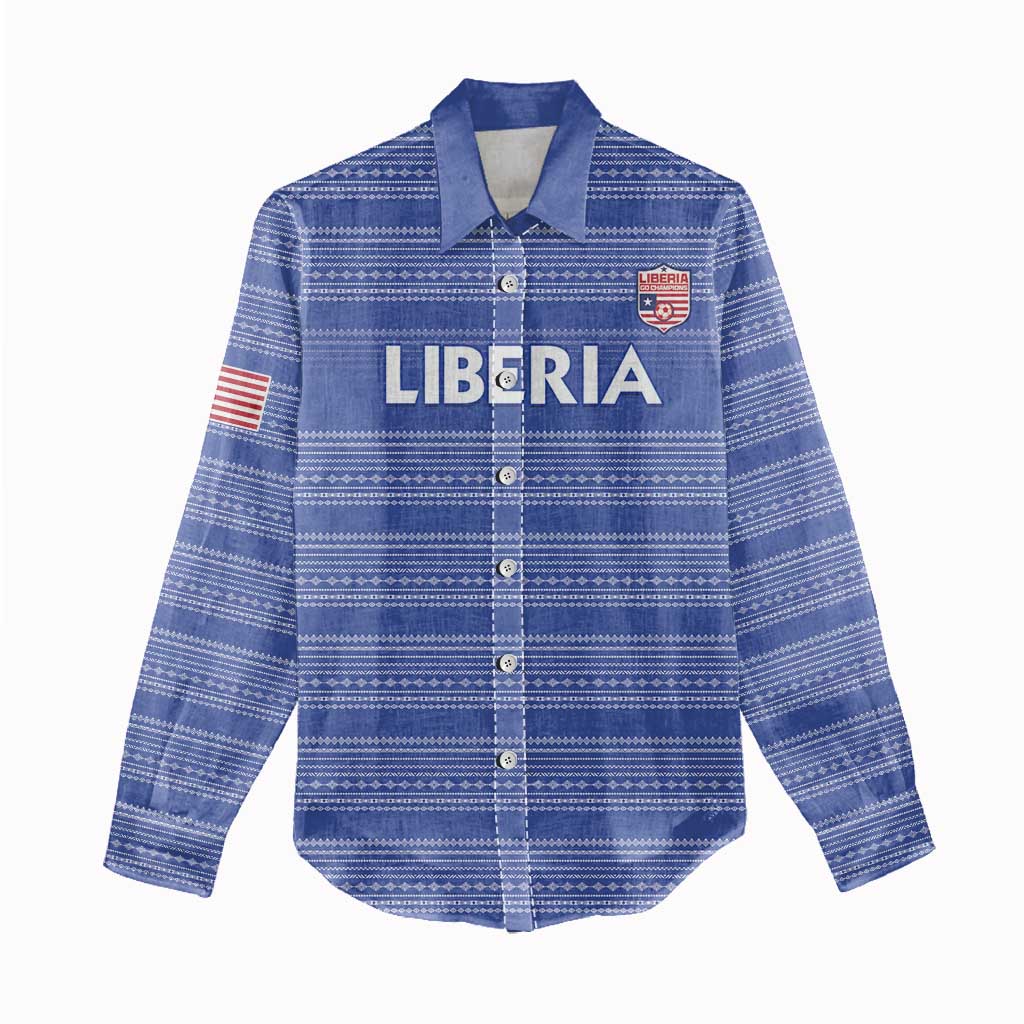 Custom Liberia Football Women Casual Shirt Women Blue Jersey - Wonder Print Shop