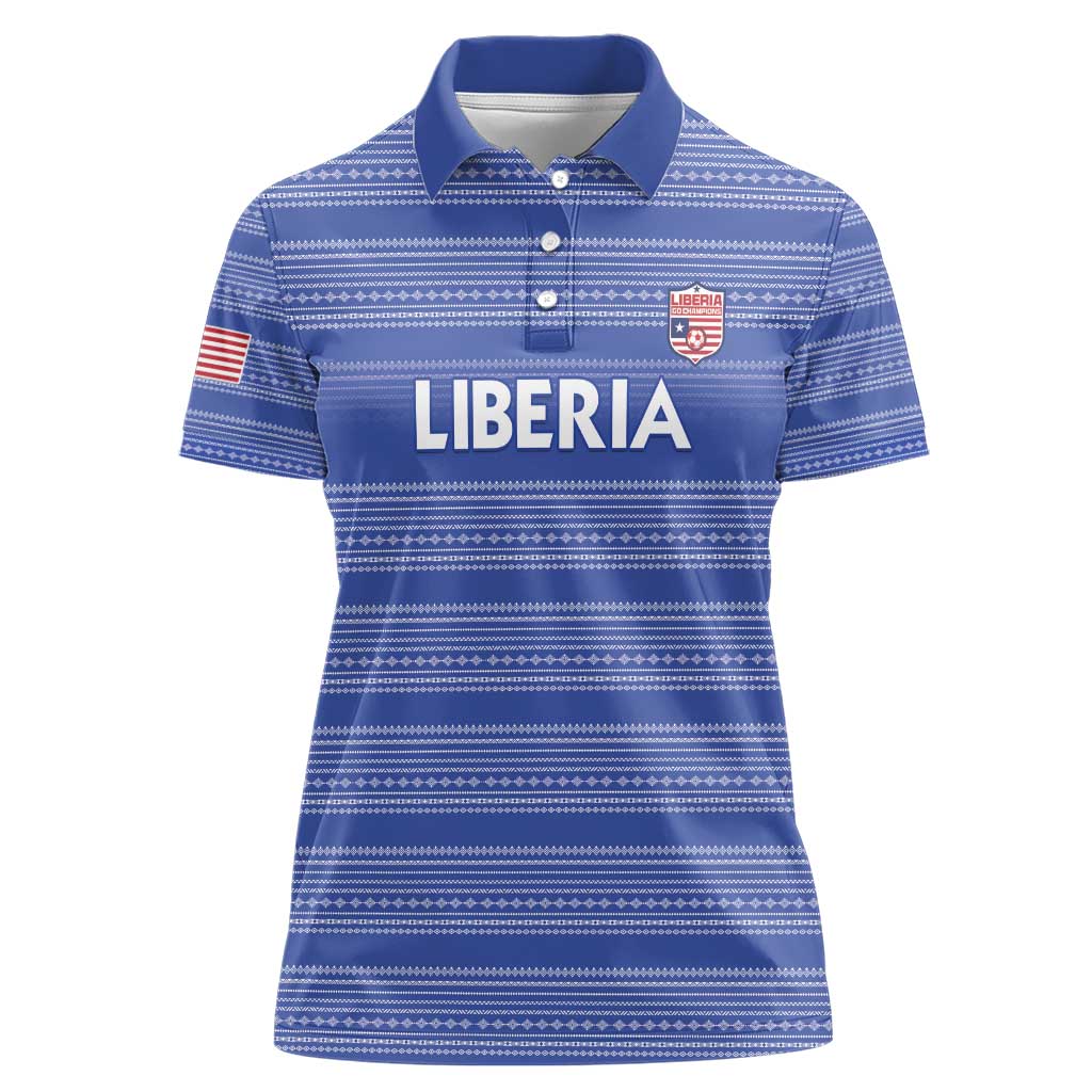 Custom Liberia Football Women Polo Shirt Women Blue Jersey - Wonder Print Shop