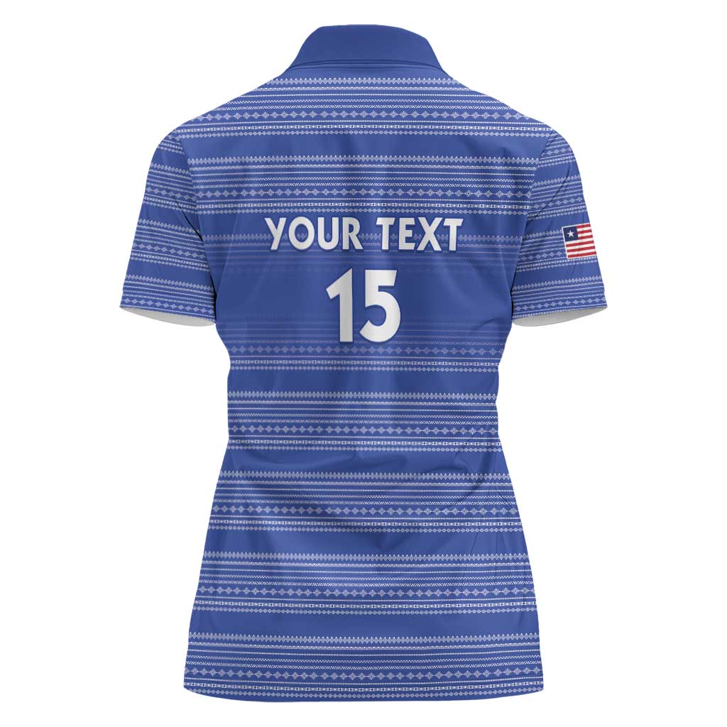 Custom Liberia Football Women Polo Shirt Women Blue Jersey - Wonder Print Shop