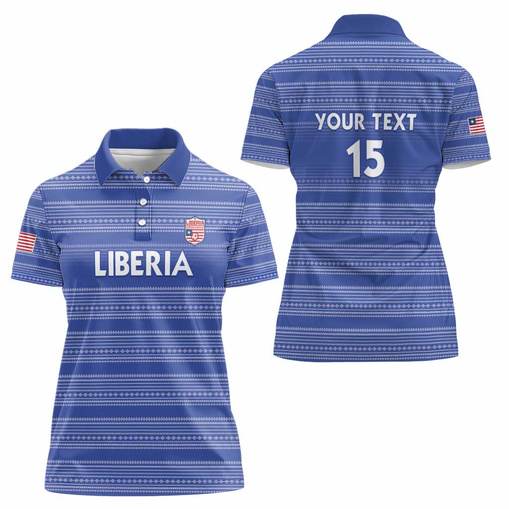 Custom Liberia Football Women Polo Shirt Women Blue Jersey - Wonder Print Shop