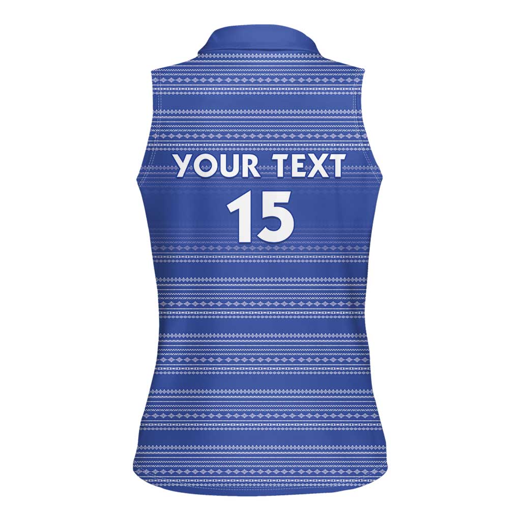 Custom Liberia Football Women Sleeveless Polo Shirt Women Blue Jersey - Wonder Print Shop