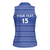 Custom Liberia Football Women Sleeveless Polo Shirt Women Blue Jersey - Wonder Print Shop