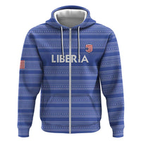 Custom Liberia Football Zip Hoodie Women Blue Jersey - Wonder Print Shop