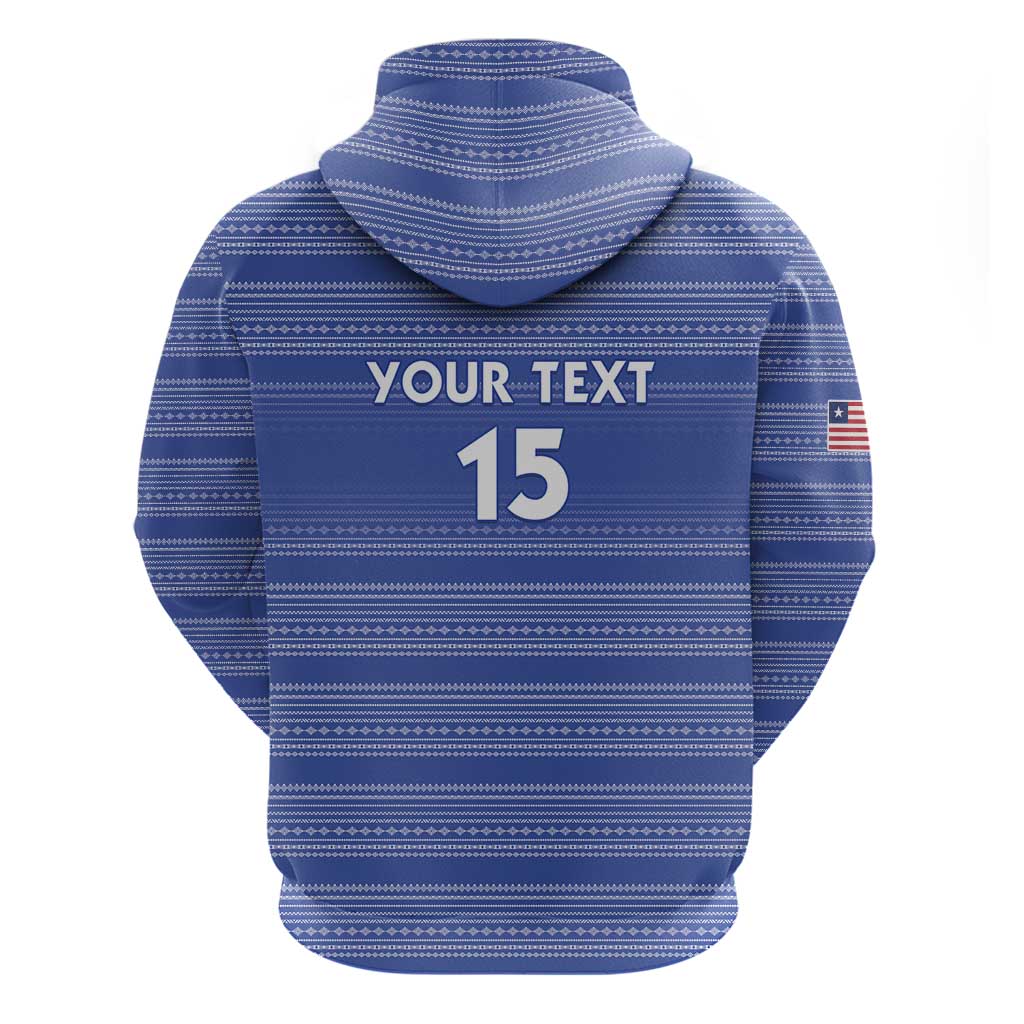 Custom Liberia Football Zip Hoodie Women Blue Jersey - Wonder Print Shop