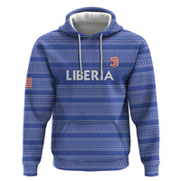 Custom Liberia Football Zip Hoodie Women Blue Jersey - Wonder Print Shop