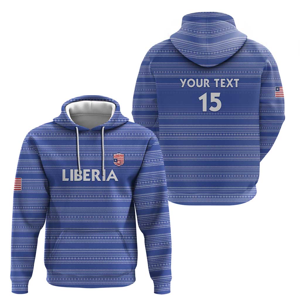 Custom Liberia Football Zip Hoodie Women Blue Jersey - Wonder Print Shop
