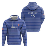 Custom Liberia Football Zip Hoodie Women Blue Jersey - Wonder Print Shop