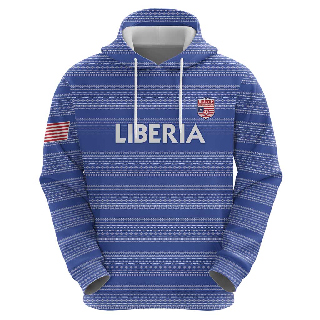 Custom Liberia Football Zip Hoodie Women Blue Jersey - Wonder Print Shop