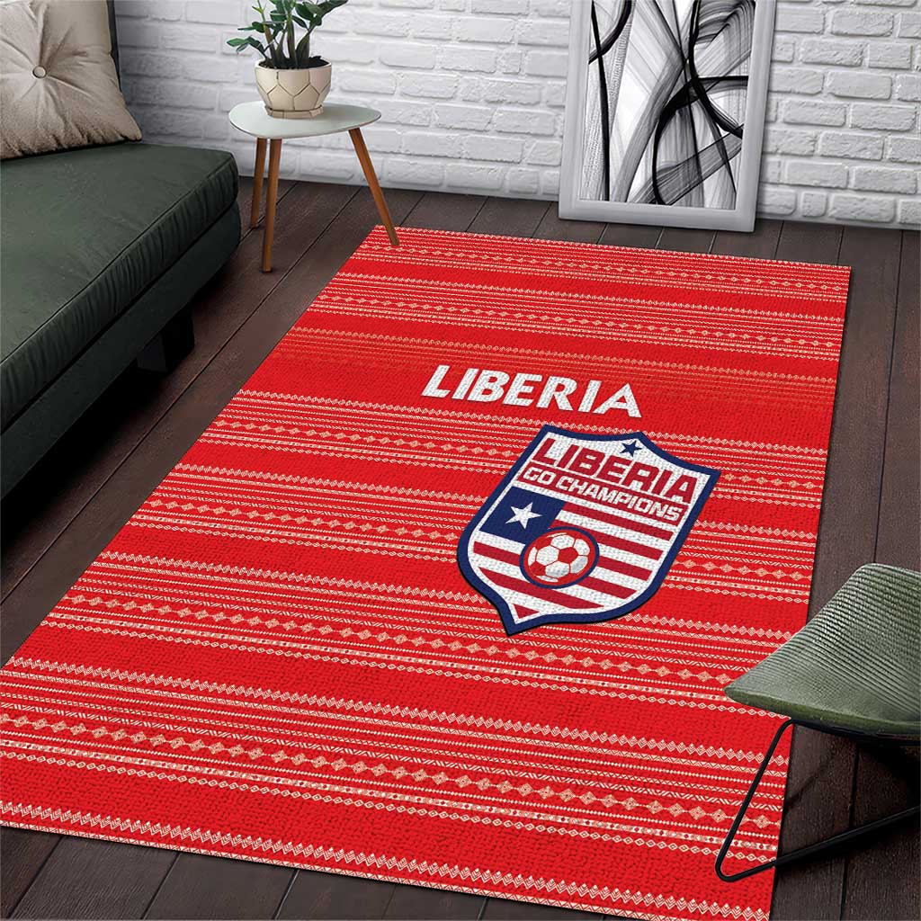 Liberia Football Area Rug Women Red Jersey - Wonder Print Shop