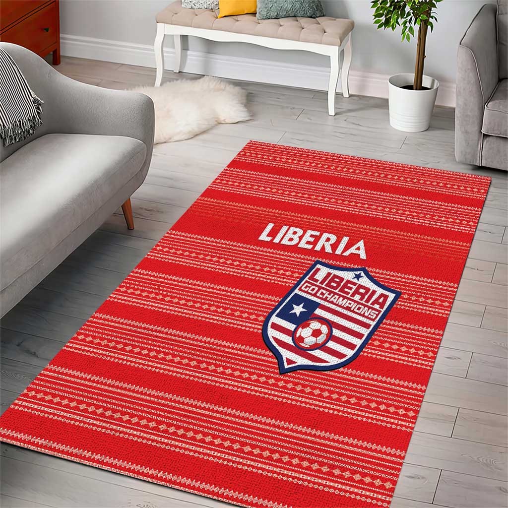Liberia Football Area Rug Women Red Jersey - Wonder Print Shop
