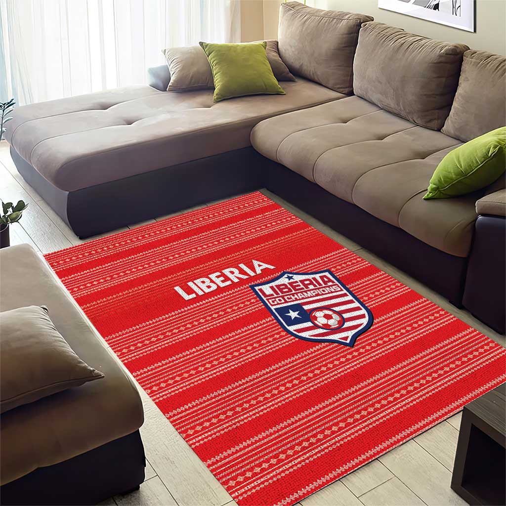 Liberia Football Area Rug Women Red Jersey - Wonder Print Shop