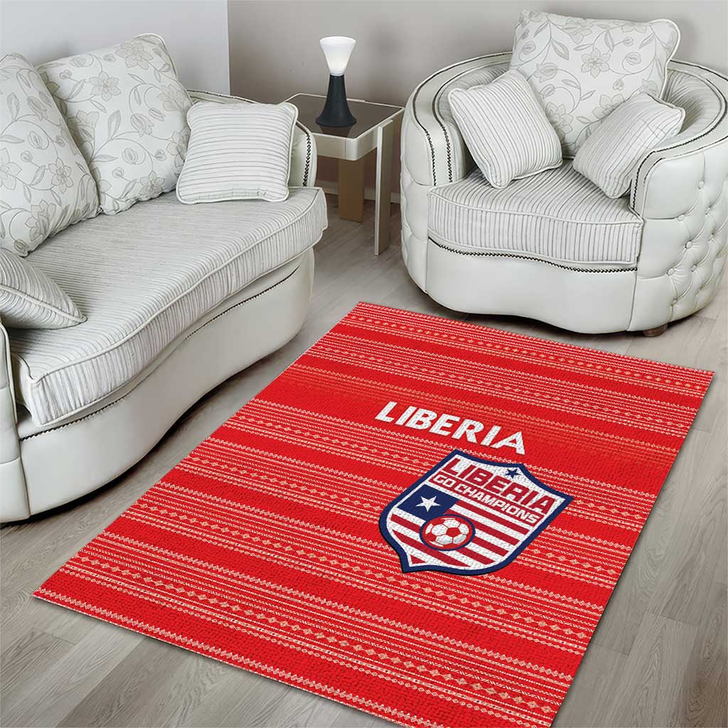 Liberia Football Area Rug Women Red Jersey - Wonder Print Shop