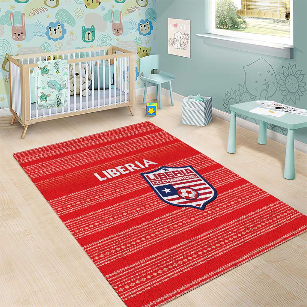 Liberia Football Area Rug Women Red Jersey - Wonder Print Shop