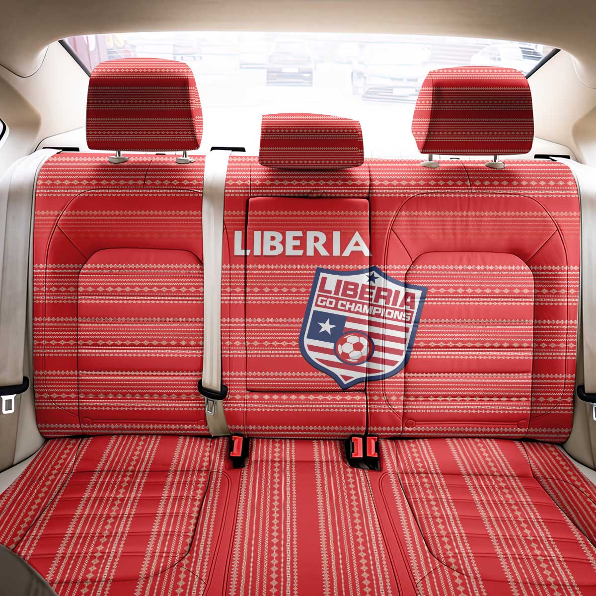 Liberia Football Back Car Seat Cover Women Red Jersey - Wonder Print Shop