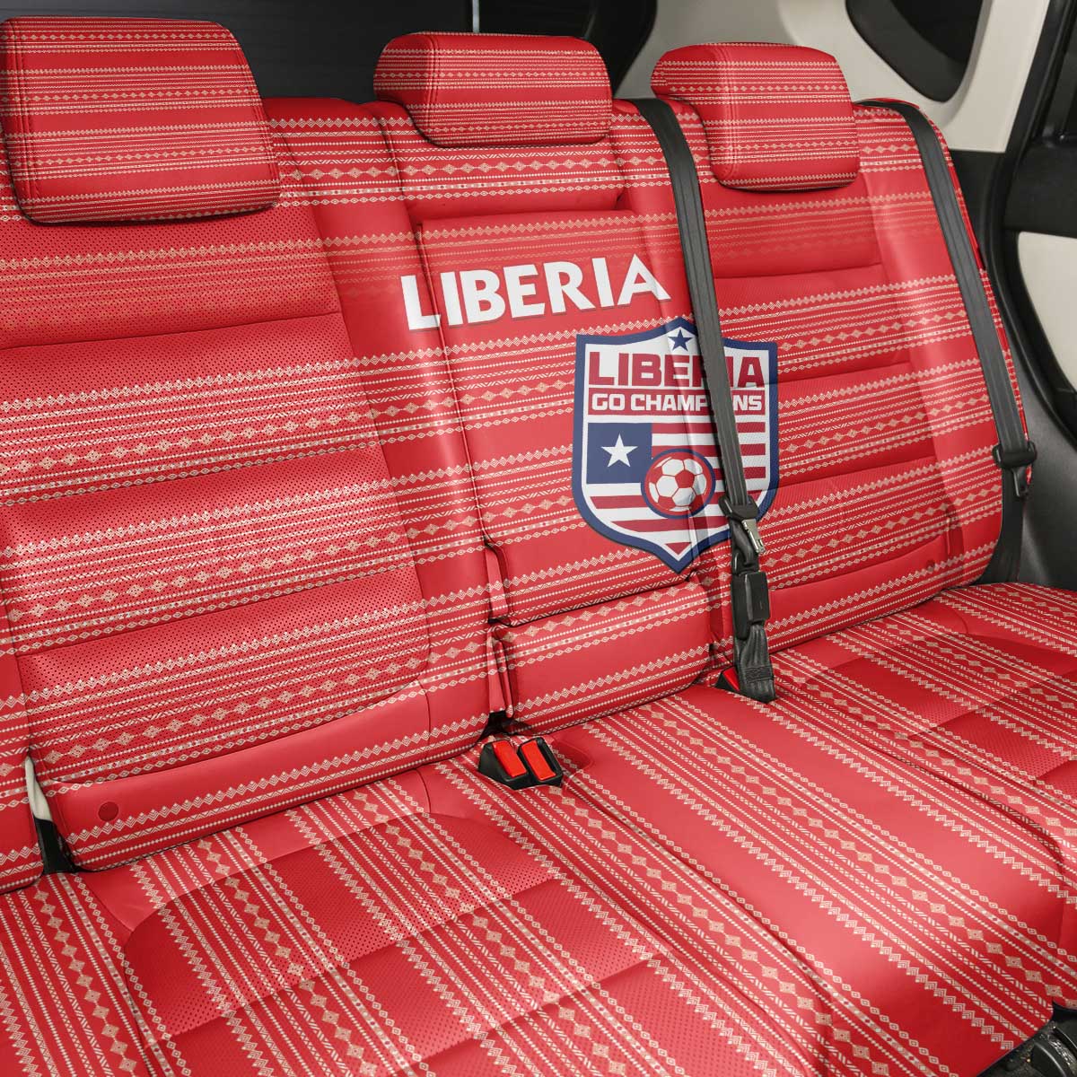 Liberia Football Back Car Seat Cover Women Red Jersey - Wonder Print Shop