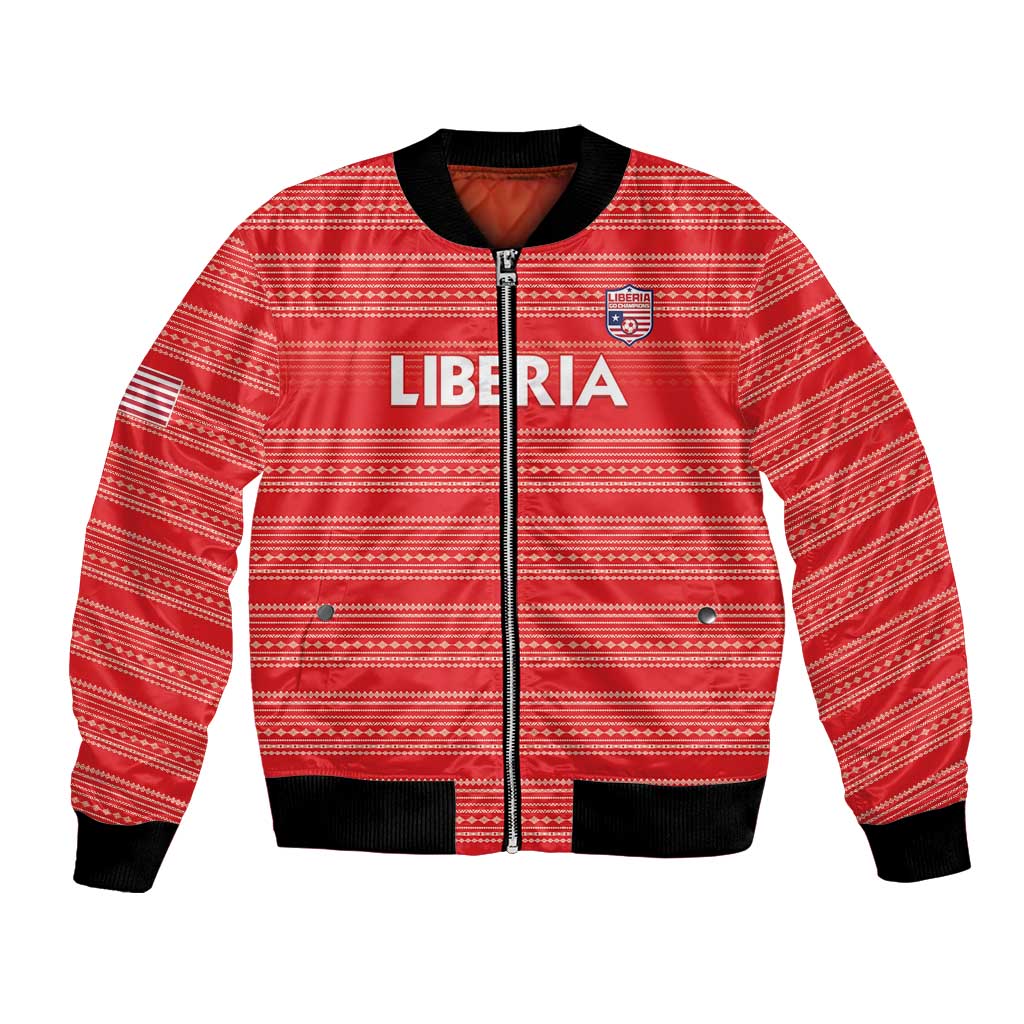 Custom Liberia Football Bomber Jacket Women Red Jersey - Wonder Print Shop
