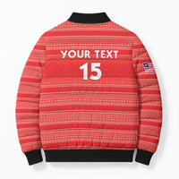 Custom Liberia Football Bomber Puffer Jacket Women Red Jersey - Wonder Print Shop