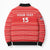 Custom Liberia Football Bomber Puffer Jacket Women Red Jersey - Wonder Print Shop