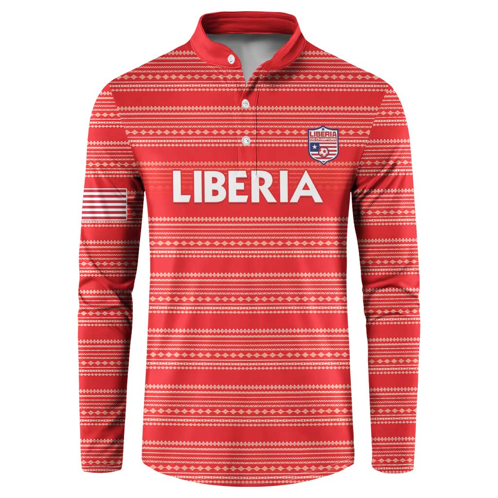Custom Liberia Football Button Sweatshirt Women Red Jersey - Wonder Print Shop
