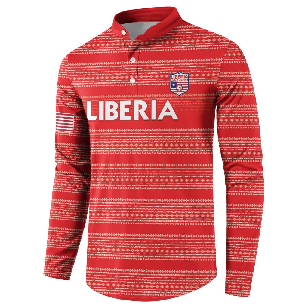 Custom Liberia Football Button Sweatshirt Women Red Jersey - Wonder Print Shop