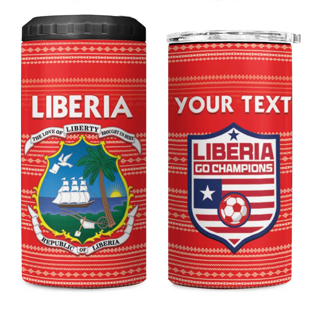Custom Liberia Football 4 in 1 Can Cooler Tumbler Women Red Jersey - Wonder Print Shop