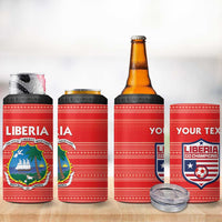 Custom Liberia Football 4 in 1 Can Cooler Tumbler Women Red Jersey - Wonder Print Shop