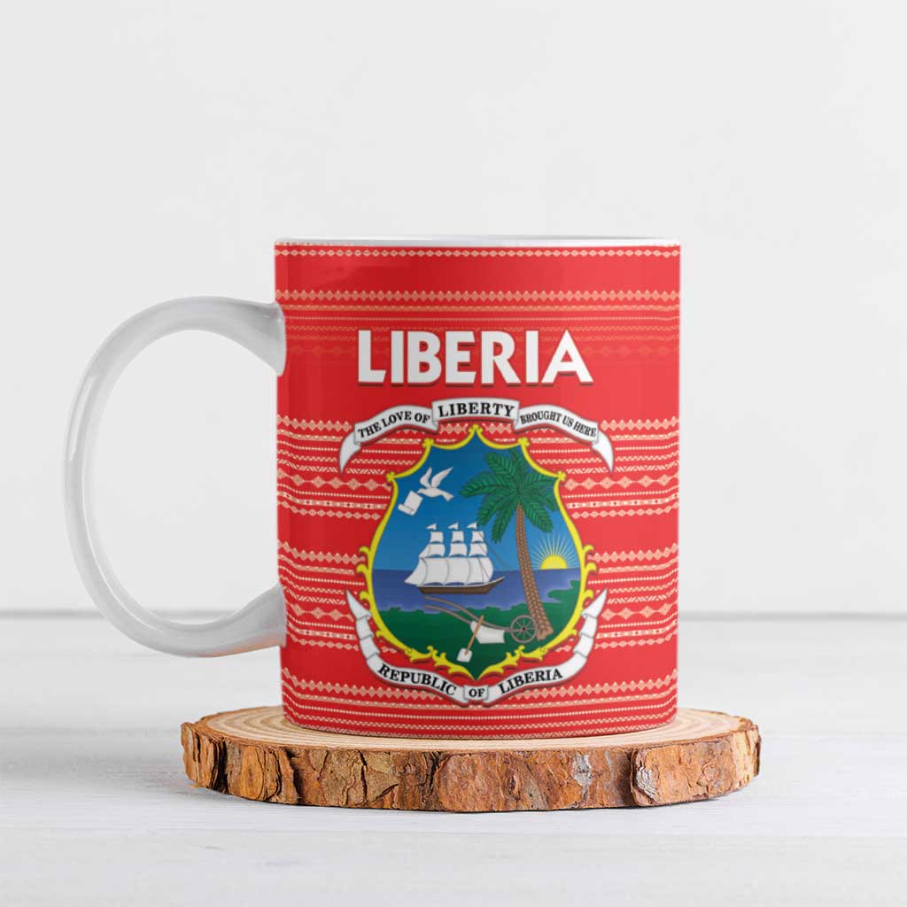 Custom Liberia Football Ceramic Mug Women Red Jersey - Wonder Print Shop