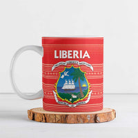 Custom Liberia Football Ceramic Mug Women Red Jersey - Wonder Print Shop